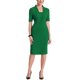 thumbnail image 2 of INSPIRE CHIC Vestido de Tubo para Mujer con Cuello en V, Mangas Cortas, Vestido Midi Ajustado para el Trabajo, Verde Talla S, 2 of 5