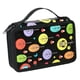 thumbnail image 2 of Bolsa de lápices de 2 capas con 72 ranuras, bolsa de papelería, bolsa de maquillaje, funciones, 7,87x4,92x3,15 pulgadas, doble cremallera, bolsa , negro Negro-1, 2 of 5