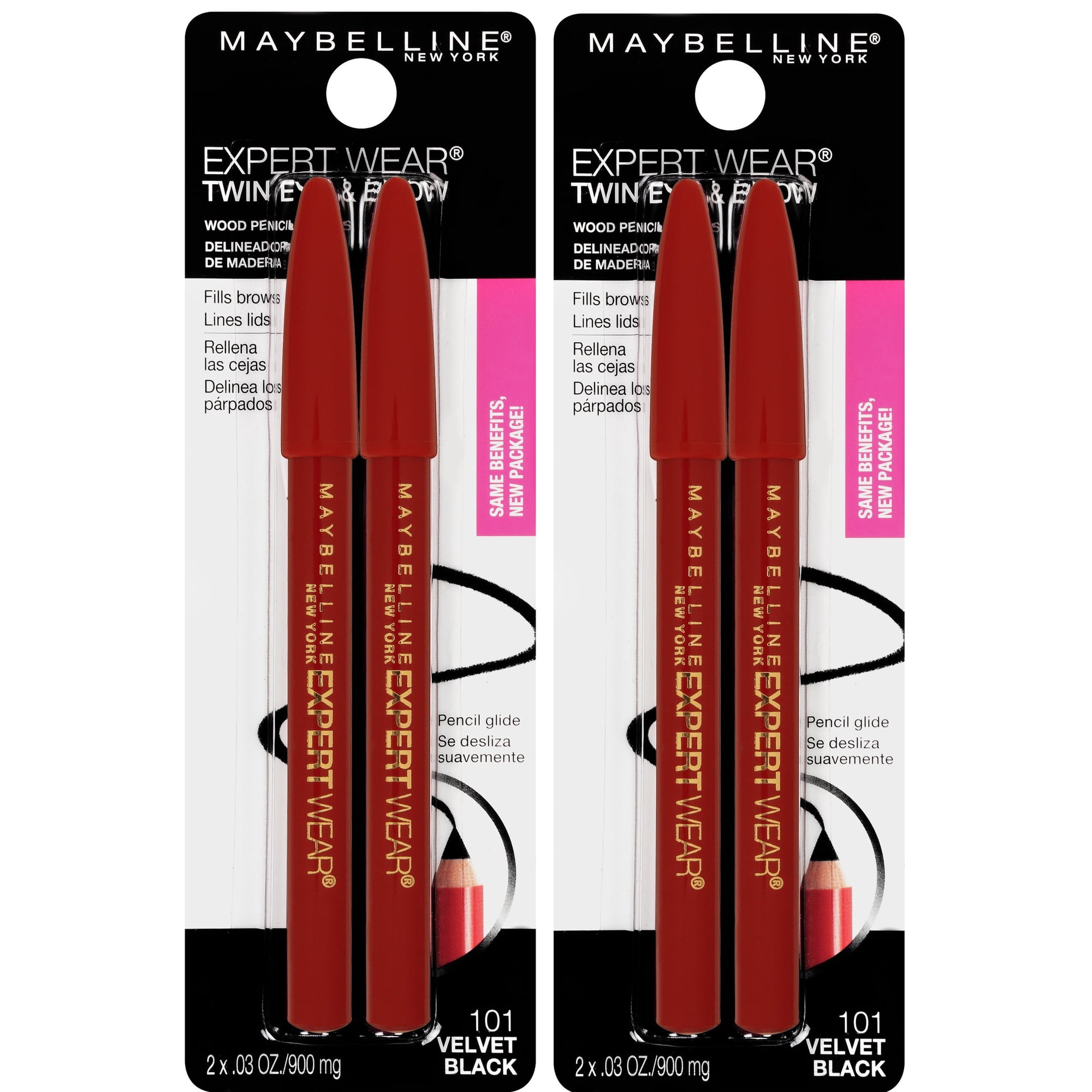 Lápices De Maquillaje Maybelline Expert Wear Twin Brow & Eye, 4 Unidades