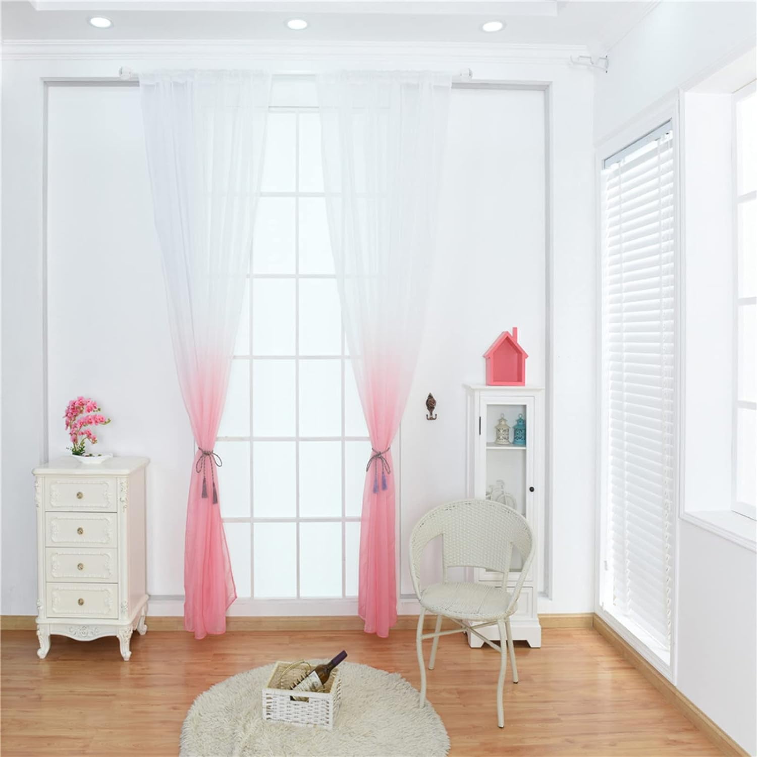 Wyj Hogar - Pack De Visillo Degrade 140x220 Cm Rosado