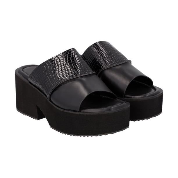 Sandalia Mujer Negro July Crocco Police