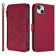 thumbnail image 2 of Funda Cartera Mariposa para [iPhone 15 Plus] con Soporte y Cremallera Rojo, 2 of 6