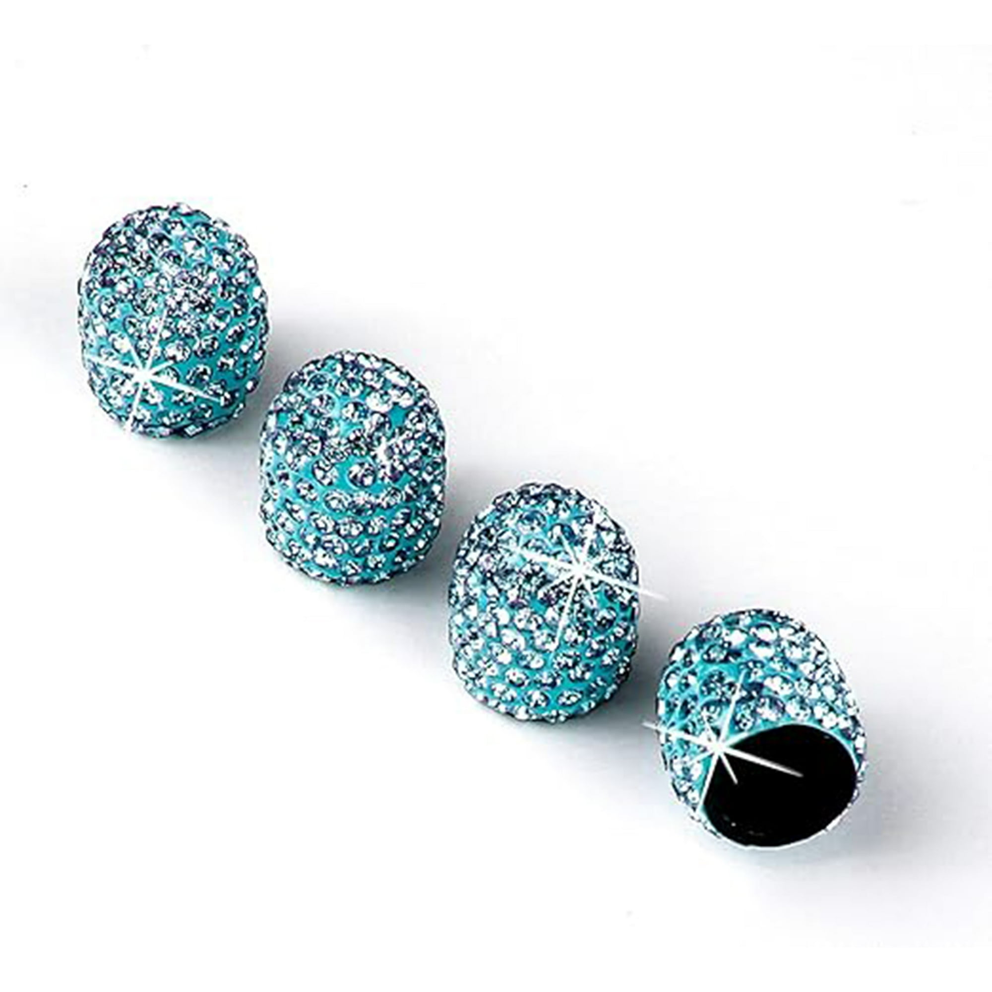 Veat00l - 4 Tapones De Válvula De Neumáticos De Automóviles Hechos A Mano, Con Diamantes Artificiales, Para Válvulas De Neumáticos De Automóviles, Atractivos Accesorios De Automóviles A Prueba De Polvo