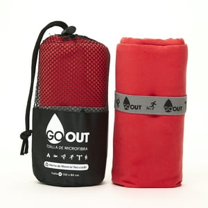 Go Out Toallas Microfibra - Toalla De Microfibra 100% Material Reciclado, Tamaño M Rojo