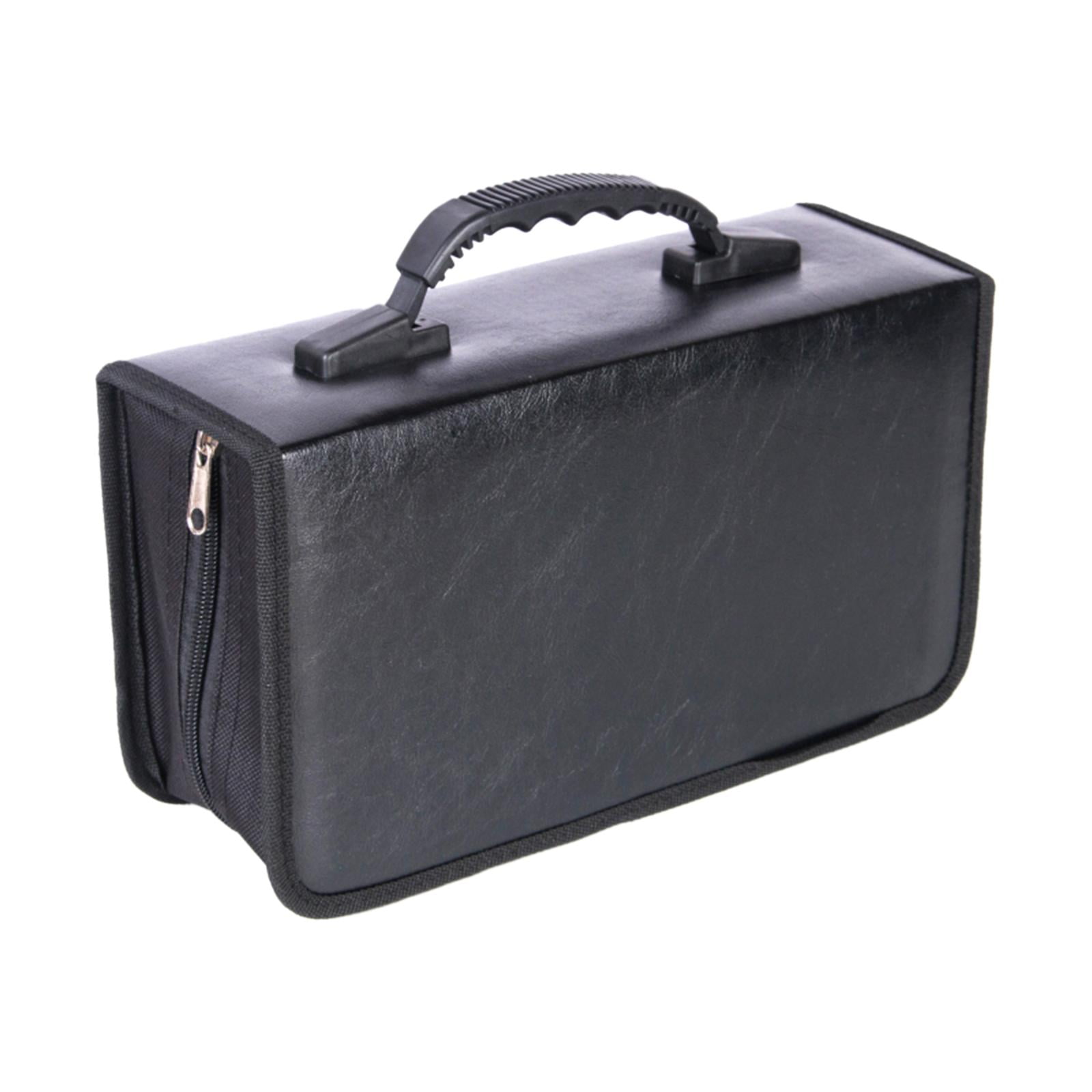 Magideal - Bolsa De Almacenamiento De Cd, Bolsa De Transporte Para Cd Y Dvd, Cartera Con Soporte, Bolsa Organizadora Con Cremallera De Gran Capacidad, Paquete De