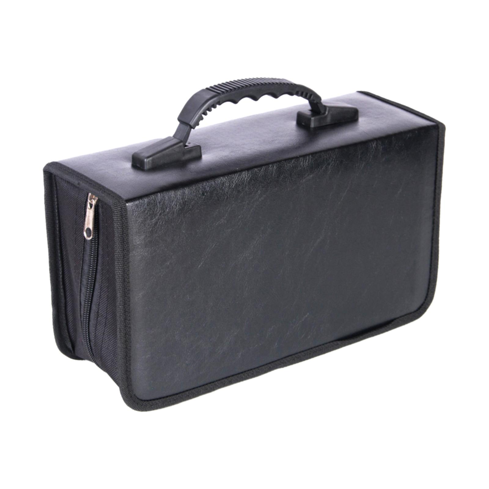 Magideal - Bolsa De Almacenamiento De Cd, Bolsa De Transporte Para Cd Y Dvd, Cartera Con Soporte, Bolsa Organizadora Con Cremallera De Gran Capacidad, Paquete De