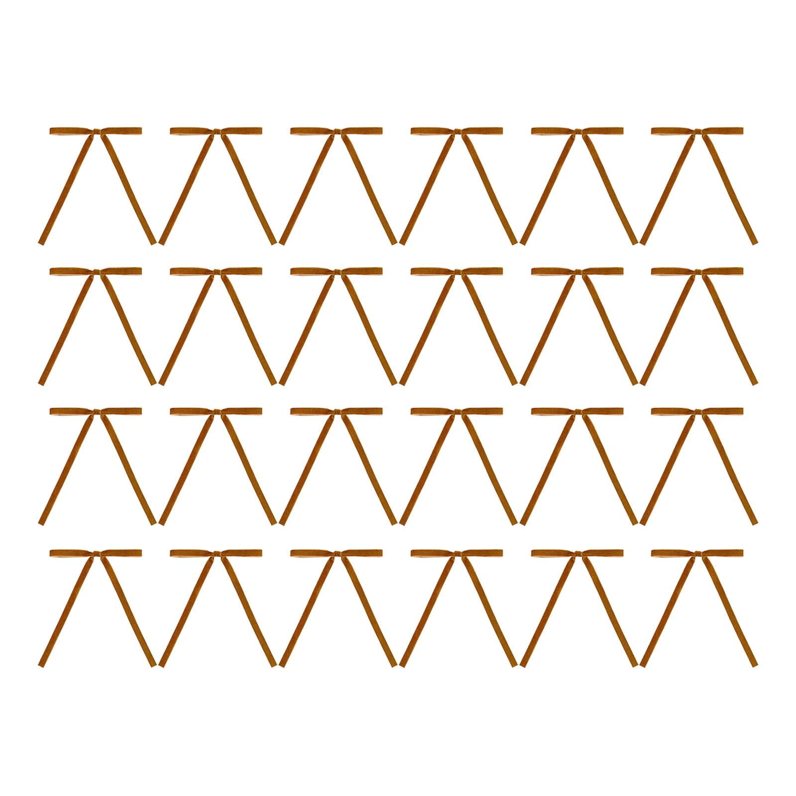Bothyi - Juego De 24 Lazos Navideños De Terciopelo Para Decoración Navideña, Lazos De Cinta Para Navidad, Adornos Navideños En Marrón