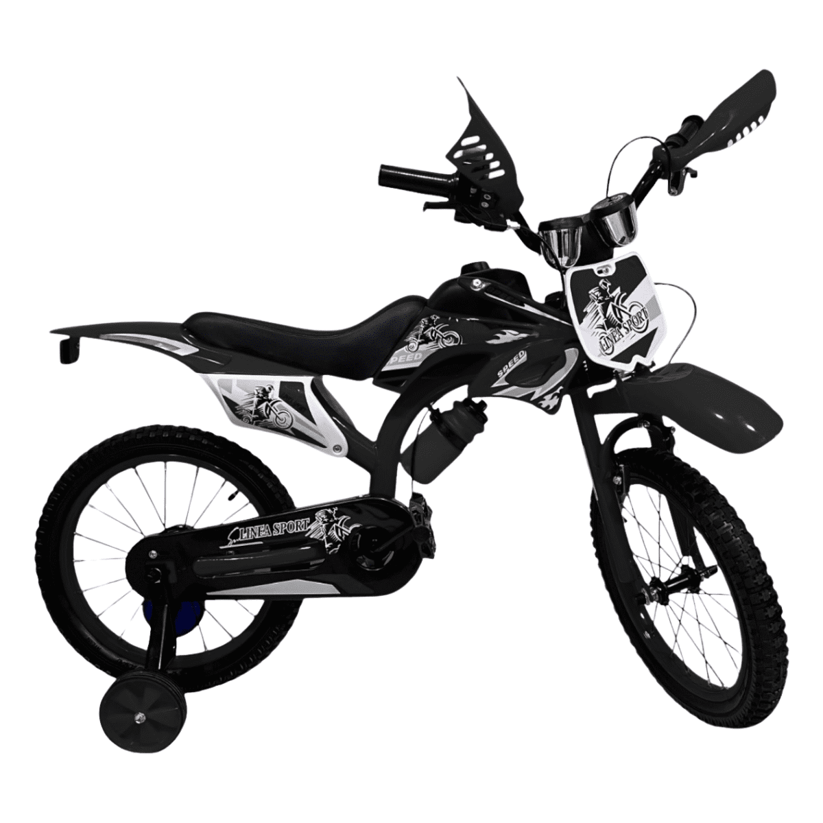 Linea Sport - Bicimoto Aro 16″ Con Ruedas Estabilizadoras Para Niños De 4-6 Años