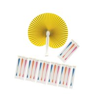 Bothyi - 20 Abanicos De Papel Plegables Para Bodas, Festivales, Invitados Y Cualquier Otra Ocasión. Mango Blanco.