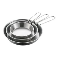 Bothyi - Pan De Acero Inoxidable De 3 Piezas Pan De Acero Inoxidable Redonda Redon Stick Para Restaurant Rvs Inducción