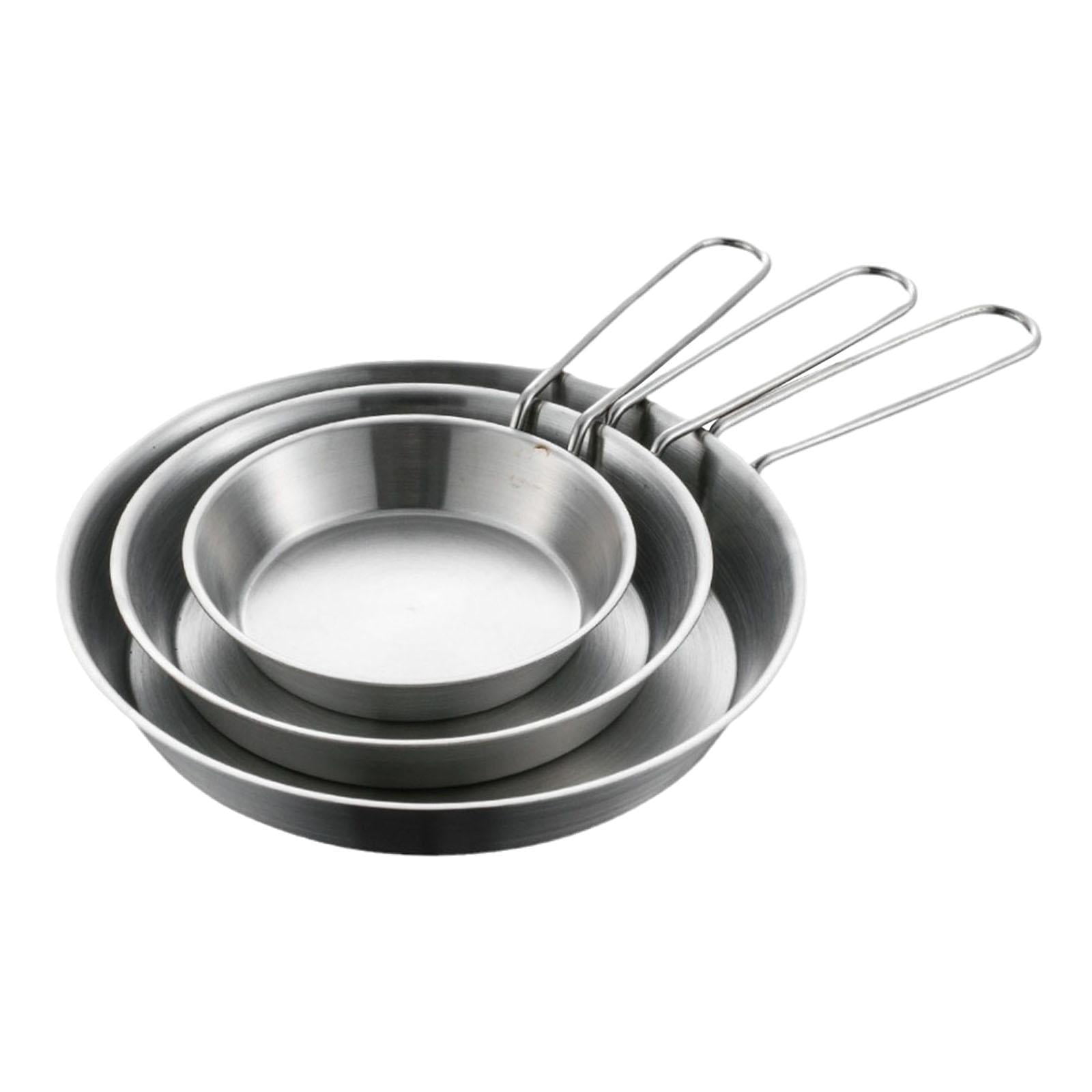 Bothyi - Pan De Acero Inoxidable De 3 Piezas Pan De Acero Inoxidable Redonda Redon Stick Para Restaurant Rvs Inducción