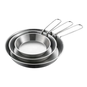 Bothyi - Pan De Acero Inoxidable De 3 Piezas Pan De Acero Inoxidable Redonda Redon Stick Para Restaurant Rvs Inducción