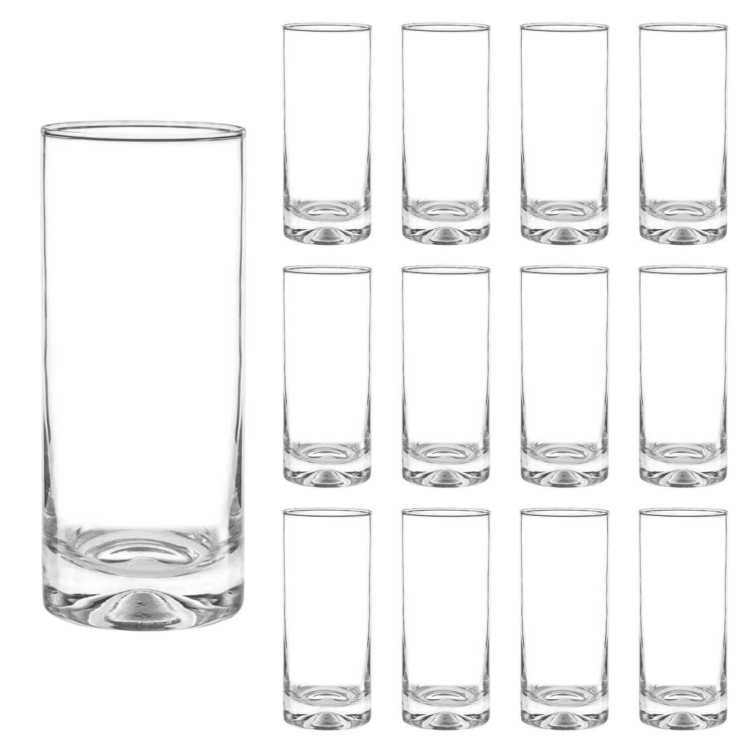Cristar - Set 12 Vasos Altos Modelo Manhatan De 450ml Agua Tragos Jugos