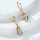 thumbnail image 1 of Women's Elegant Zircon Drop Earrings 18K Gold Plated Ear Jewelry Banquet Dinner Decor For Women Girls, 1 of 3