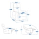 thumbnail image 2 of Heat Massage Manual Recliner Chair with Rocker and Swivel in Fabric for Living Room, Grey, 2 of 3