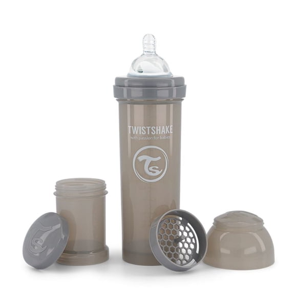 Mamadera Anti-Cólico 330ml Gris Pastel