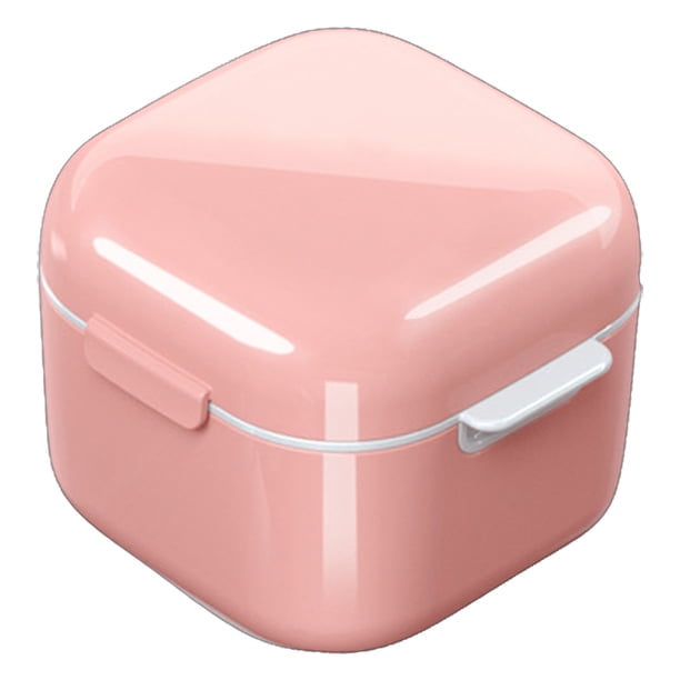 Estuche para dentaduras postizas, caja de baño para dentaduras postizas para viajes, cuidado limpio, protector bucal y dentaduras postizas