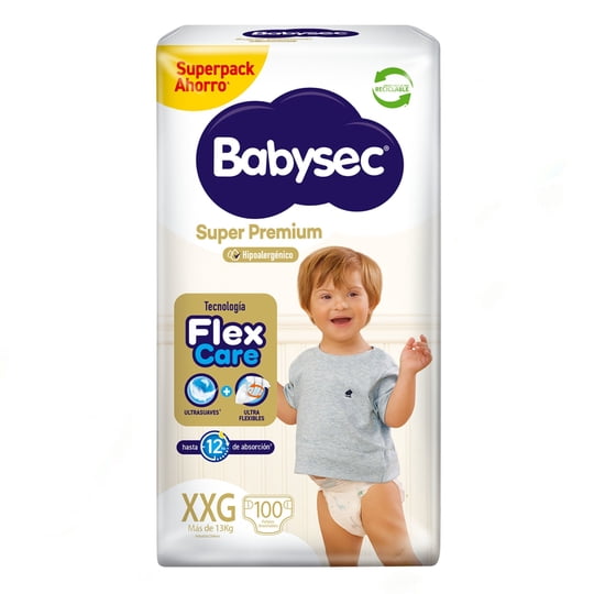 Pañales Babysec Súper Premium Xxg.