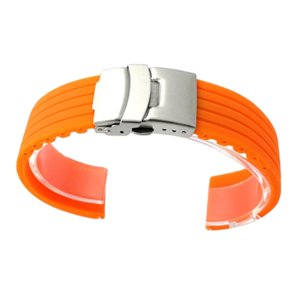 Ioensy - Correa De Reloj De Silicona Durable Fitness Rayas Correa De Muñeca Impermeable Mujeres Hombres 24 Mm Naranja