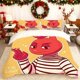 thumbnail image 1 of Juan Carlos Bodoque Red Rabbit Anthropomorphic Illustration Printed Duvet Cover Set Bedding Essentials with Multi-Color Patterns Suitable for All Seasons a Must, 1 of 1