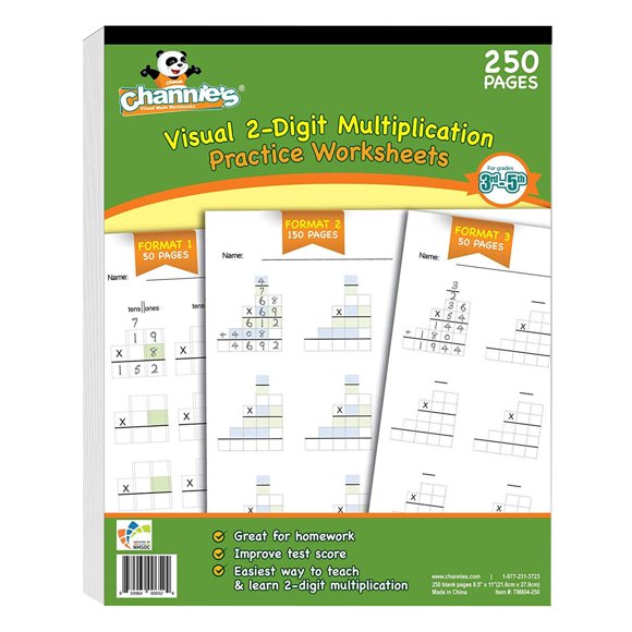 Plantilla en blanco para práctica de matemáticas de doble dígito de Channie