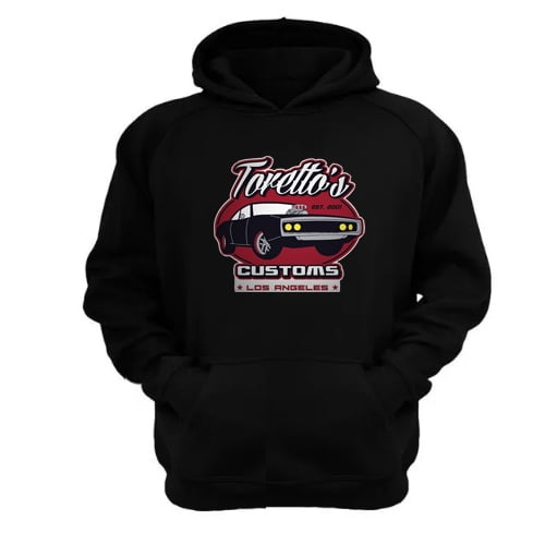 Genérico - Polerón Canguro Torettos Negro Talla M Unisex