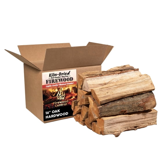Leña de roble secada en horno Firewood Central, trozos de 16" y 17 kg