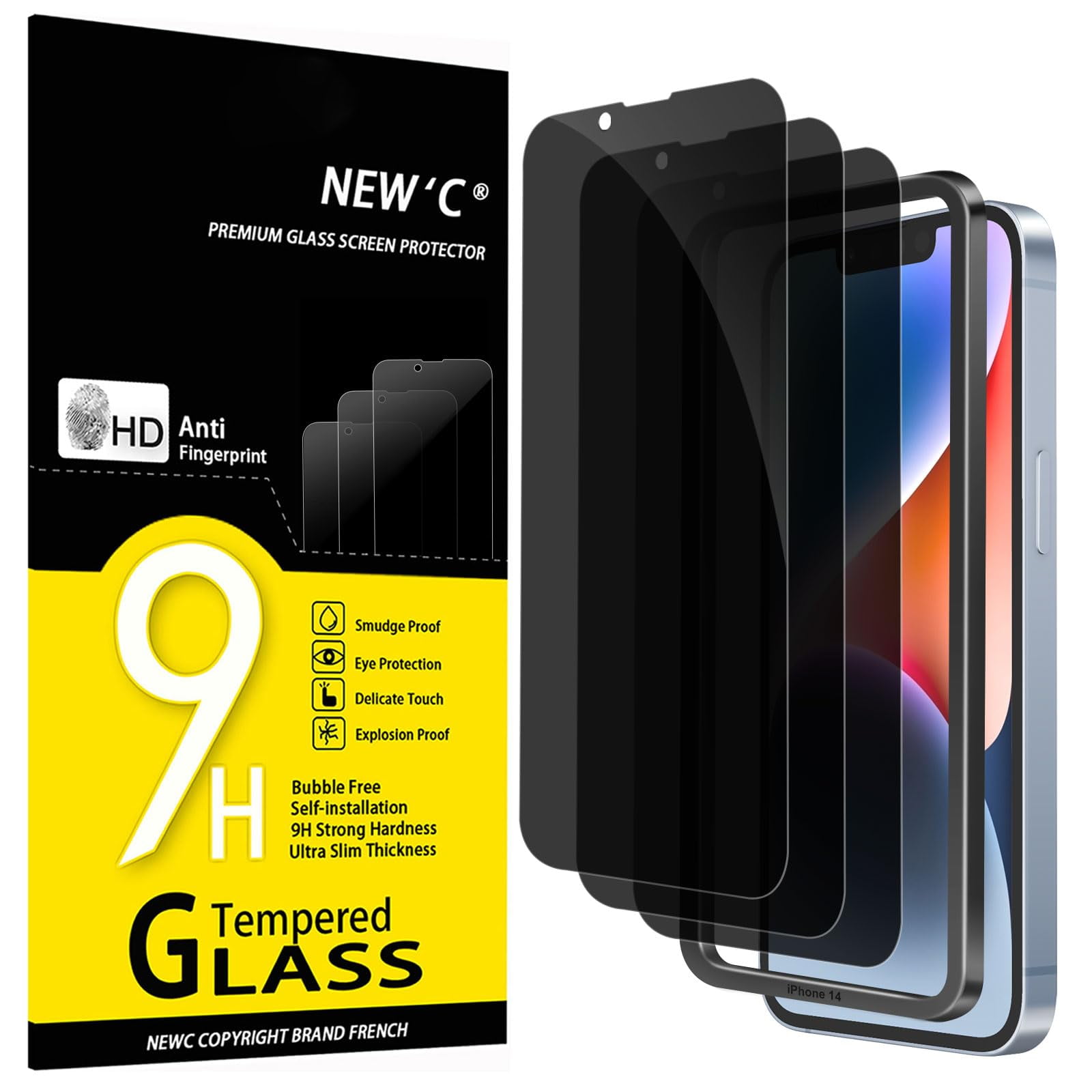 Protector De Pantalla New'c Privacy Para Iphone 16e/14/13/13 Pro