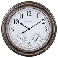 Reloj De Pared Bulova C4125 Block Island Con Termómetro E Higrómetro