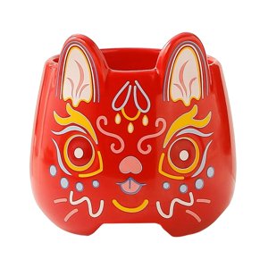 Magideal - Taza De Té De Leche De Cerámica Con Asa, Tazas De , Taza De Agua Potable, Taza De De 450 Ml, Tazas De Café Para Café, De Yogur , Rojo