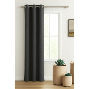Clems - Cortina Blackout Lino 140X220Cm Gris Oscuro Gris