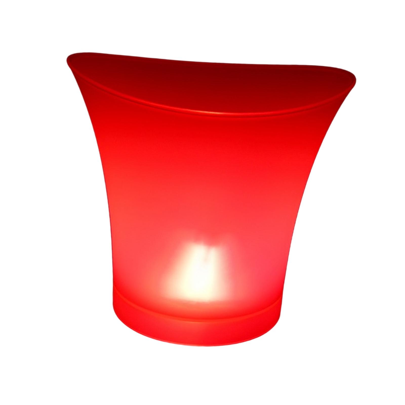 Magideal - Cubo Enfriador De Bebidas De Vino Luminoso 5L Para Fiesta De Boda En Casa Luz Roja