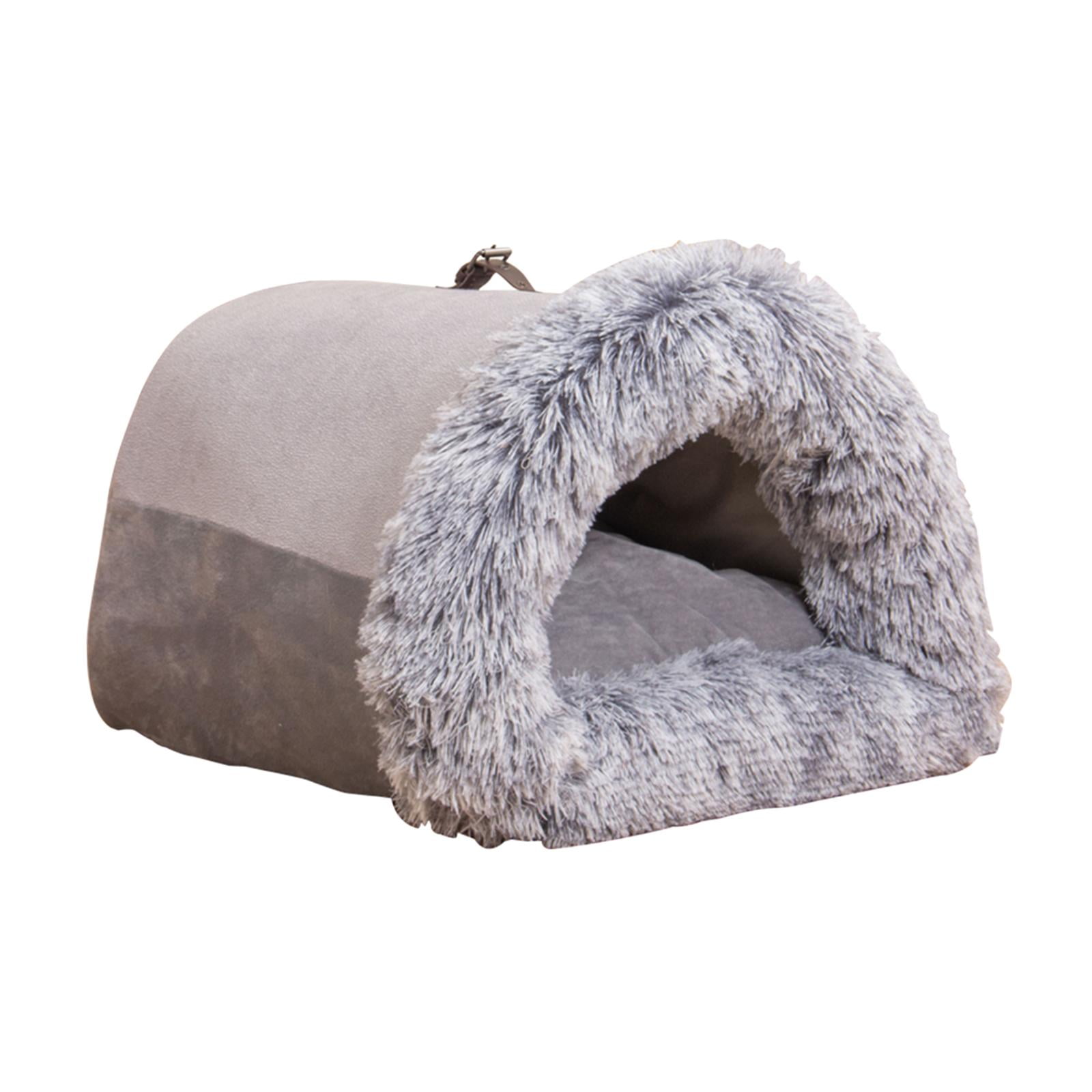 Ioensy - Nido Para Gatos Semicerrado, Suministros Suaves Para Mascotas, Cama Para Gatos Durmiendo Para Gatitos, Perros, Gris, Grande