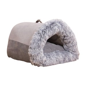 Ioensy - Nido Para Gatos Semicerrado, Suministros Suaves Para Mascotas, Cama Para Gatos Durmiendo Para Gatitos, Perros, Gris, Grande