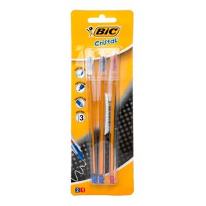 Pack X 4 Blister 3 Bolígrafos Cristal Fino / 2 Azul 1 Rojo – Bic