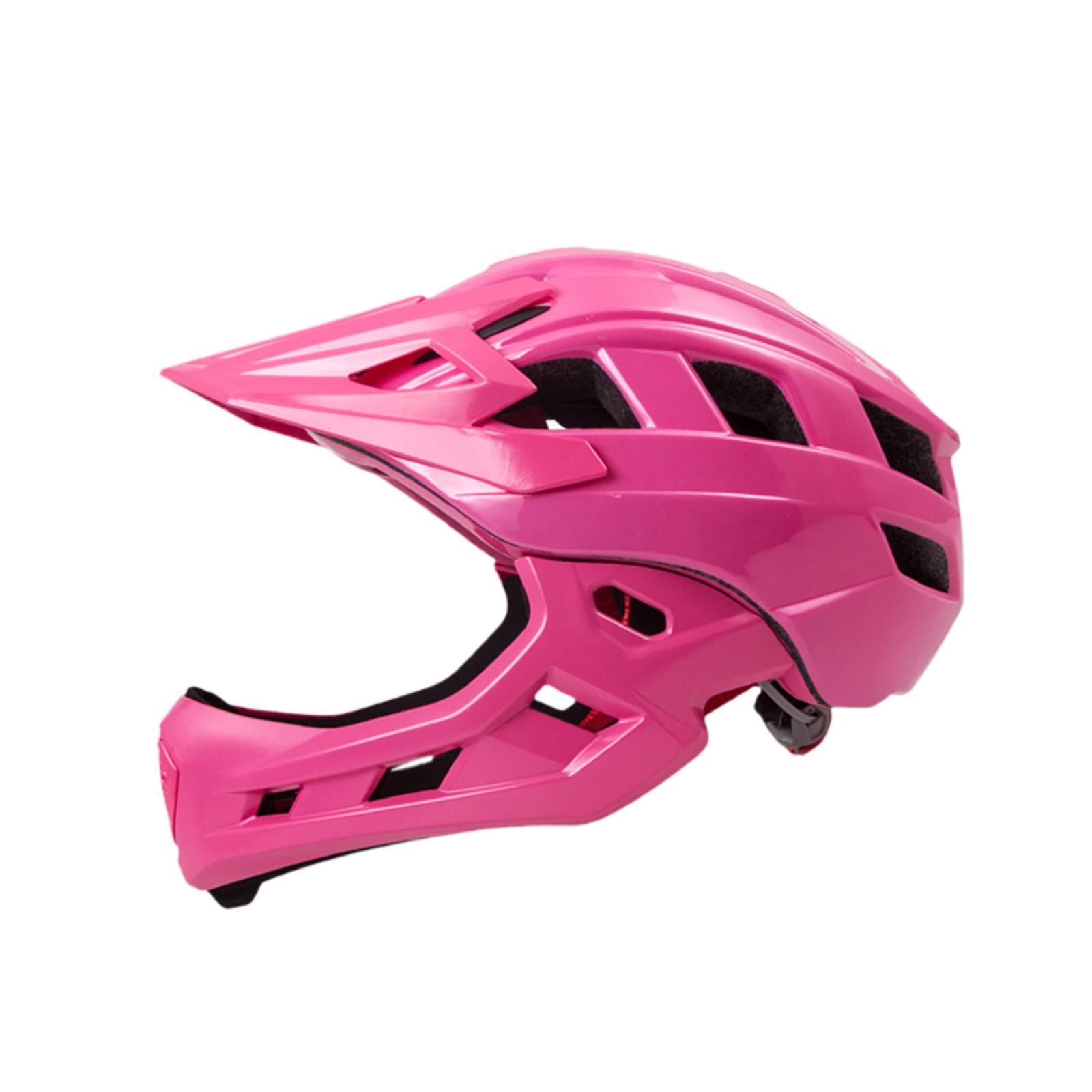 Magideal - Casco De Bicicleta Para Niños, Casco De Ciclismo De Carretera, Forro Extraíble Para Niños, Casco Completo Intercambiable Y Medio Casco Para Múltiples Rosa