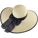 thumbnail image 3 of Sombrero de paja con lazo grande para mujer, gorra de playa grande, flexible, plegable y enrollable, sombrero para el sol, gorra de playa de verano con protección UV., 3 of 5