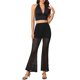 thumbnail image 2 of INSPIRE CHIC Pantalones de Malla Transparente para Mujer de Cintura Alta Elegantes Acampanados Sexy Góticos Largos XS Negro, 2 of 6