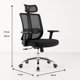 thumbnail image 4 of Silla de oficina mesh negra ejecutiva con apoyabrazos y cabeza, 4 of 7