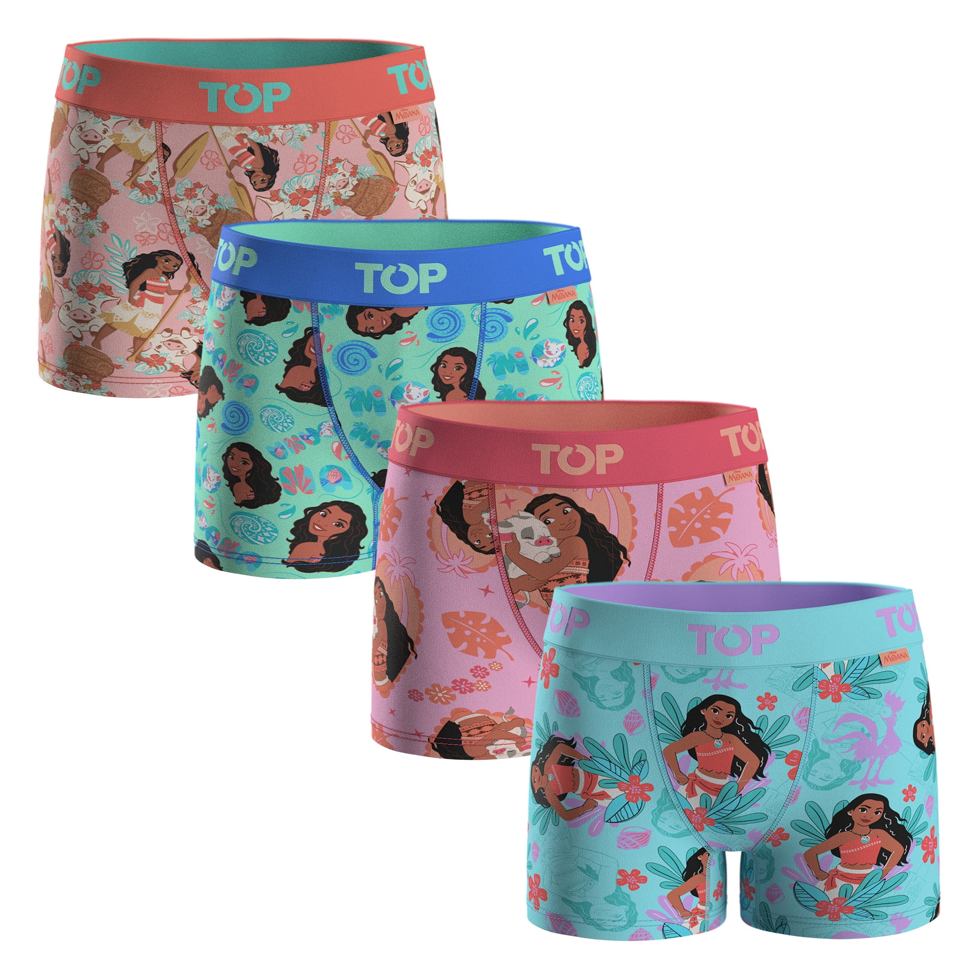 Top - Bóxer Medio Niña Pack 4 Moana C1