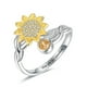 thumbnail image 1 of Anillo girasol ajustable plata 925, 1 of 3