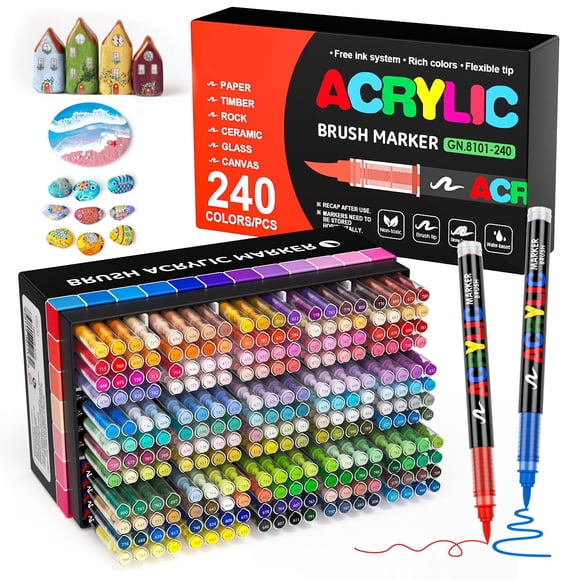 Set de Rotuladores de Pintura Acrílica Dicekoo 240 Colores