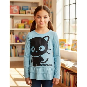 Hello Kitty - Polera Niña Chococat Turquesa 10