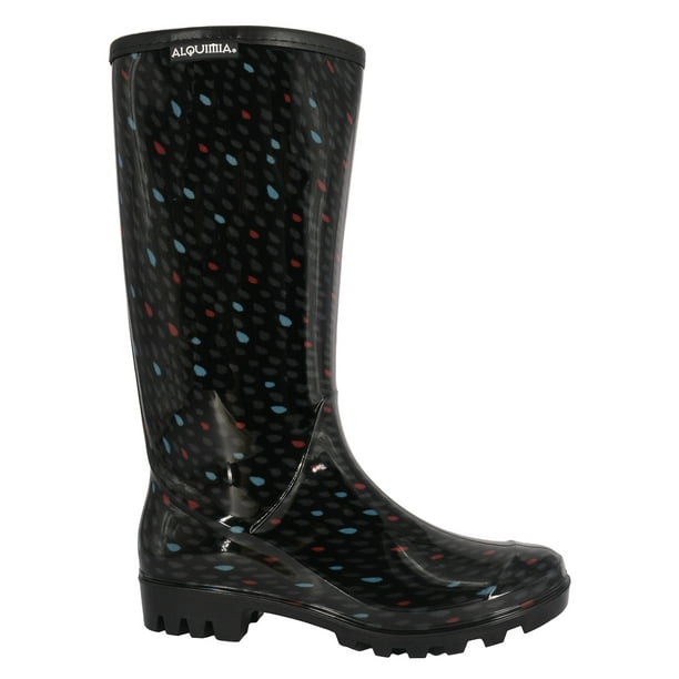 Bota de Agua con Polar Florencia Gotas Negro Alquimia