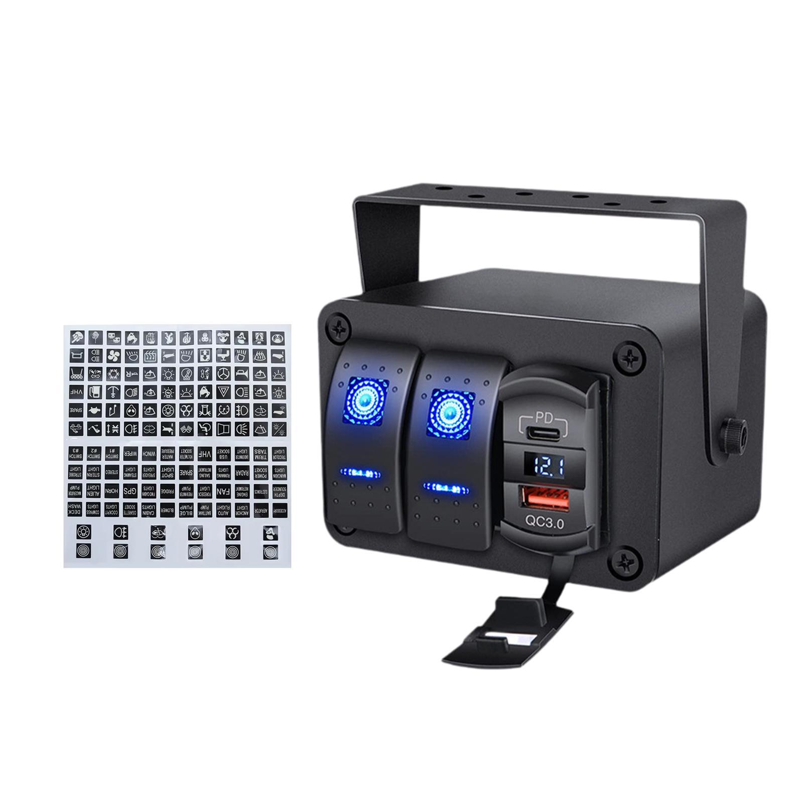 Magideal - Disyuntor De Panel De Interruptor Basculante De Metal Para Rv Atv Utv Coche Camión Barco