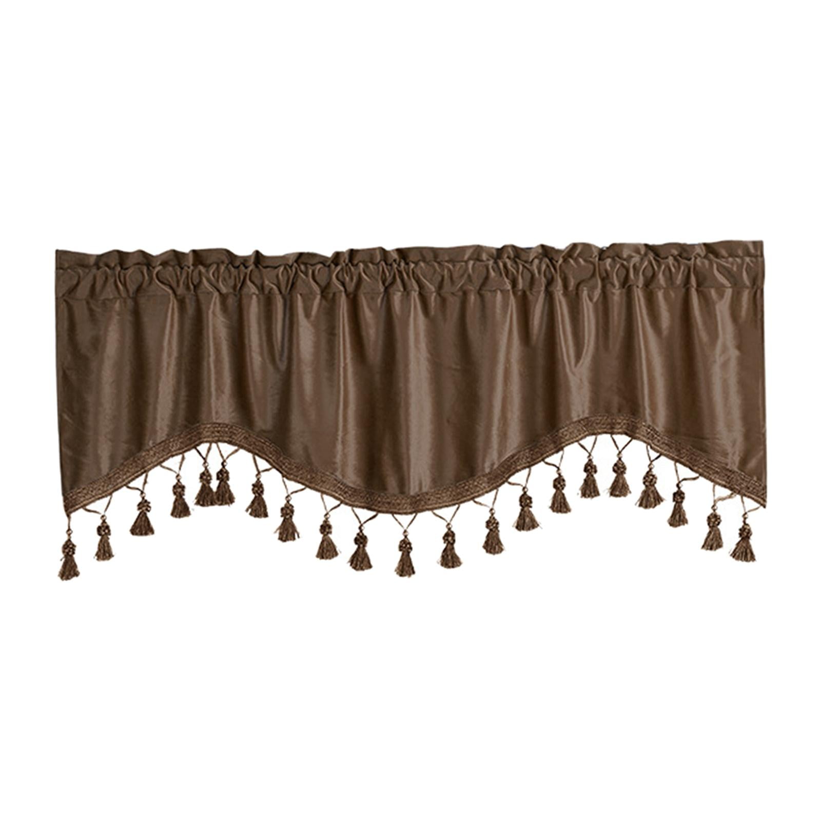 Magideal - Cortina De Ventana De Bolsillo Para Barra, Cortinas De Ventana Pequeña, Cenefa, Tratamientos De Ventana Pequeña Transpirable, Cortinas De Nivel Corto Café