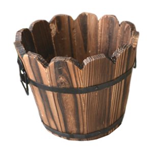 Magideal - Maceta De Madera Con Forma De Barril, Ideal Como Regalo Para Arreglos Florales, Ideal Para Patio, Decoración Del Hogar, Jardín Y Patio Al Aire Libre.