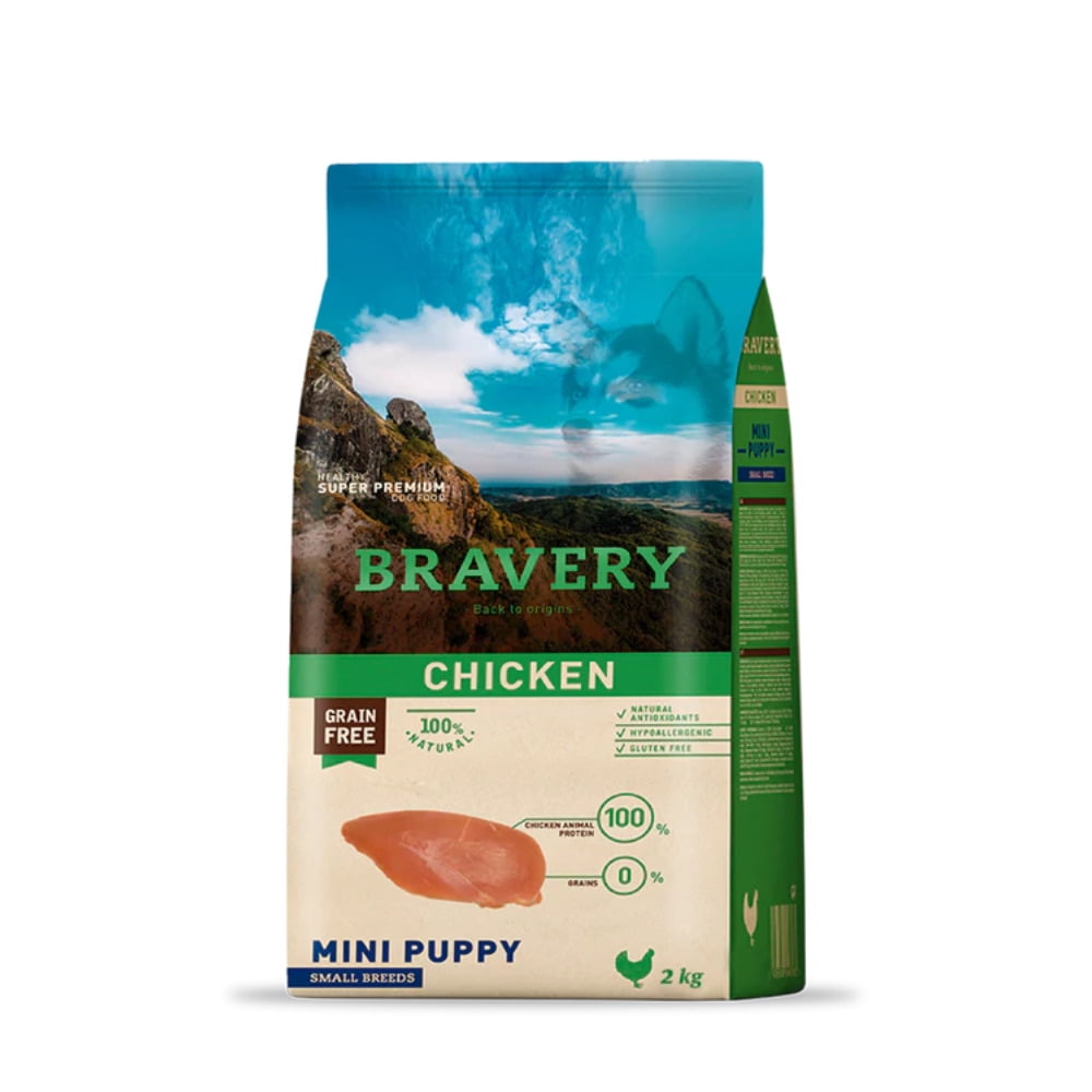 Bravery - Alimento Super Premium Para Perros Cachorros Razas Pequeñas Sabor Pollo 2 Kg