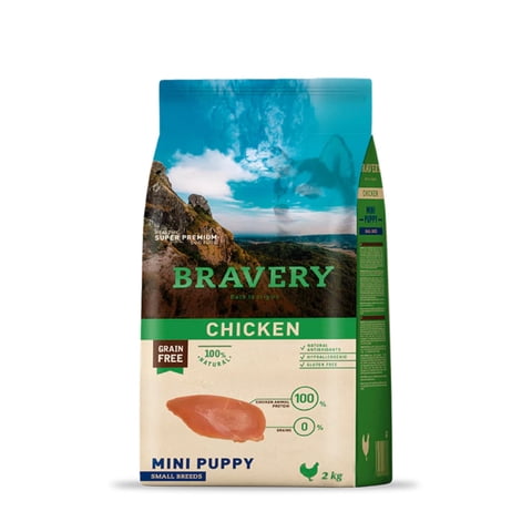 Bravery - Alimento Super Premium Para Perros Cachorros Razas Pequeñas Sabor Pollo 2 Kg