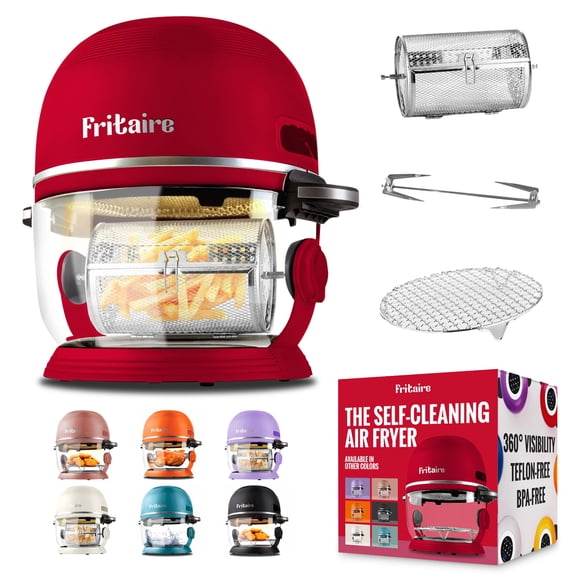 Freidora Fritaire Glass, 5 litros, visualización en 360°, autolimpiante, 6 en 1